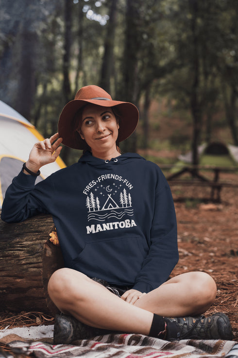 C & Win Sports Manitoba-Fires, Friends, Fun Hoodie Navy / S - C & Win Sports